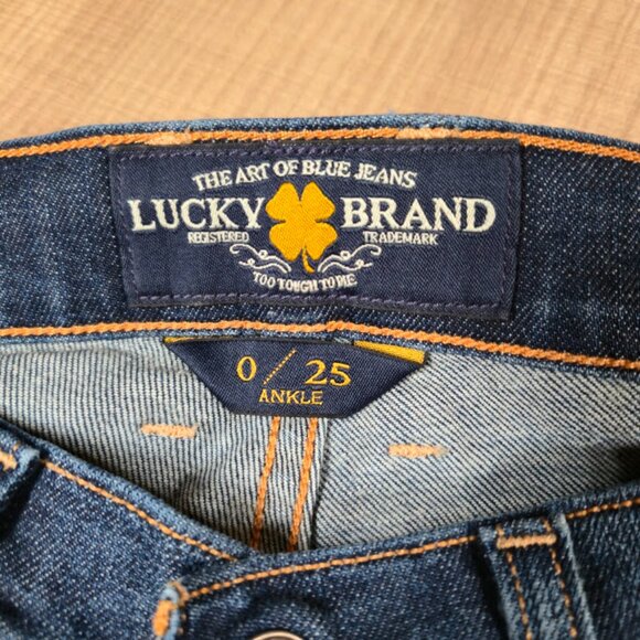 Lucky Brand Jeans Women Size 0 Blue Denim Charlie Straight Ankle Casual Classic - Picture 3 of 13